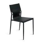 4 stole i farvet kunstlæder og malet metalfod - Komedie Viadurini