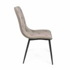 4 moderne stole dækket i kunstlæder med Homemotion af stålbase - Daisa Viadurini