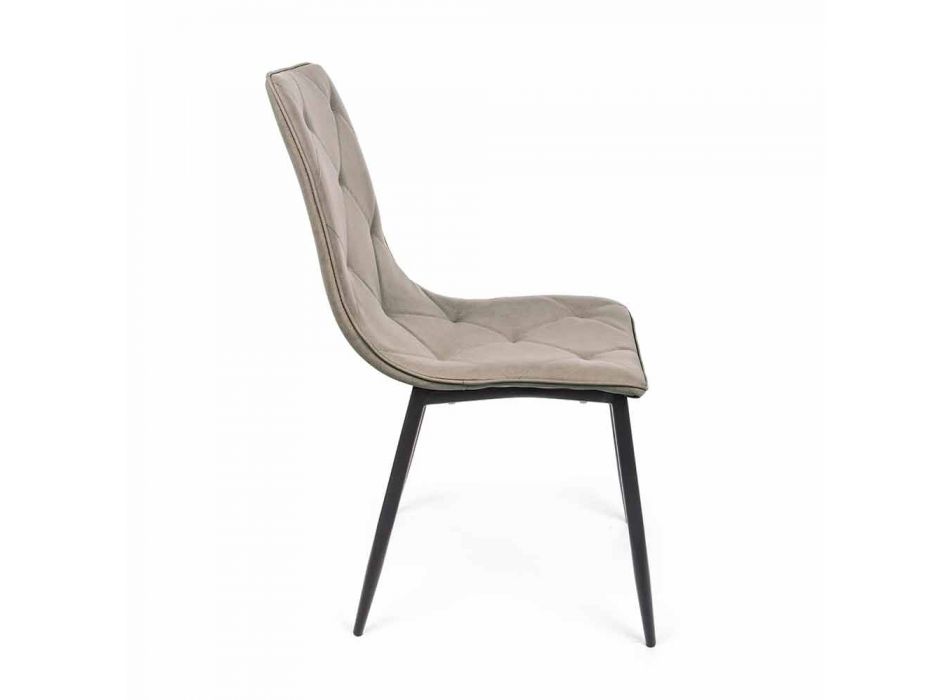 4 moderne stole dækket i kunstlæder med Homemotion af stålbase - Daisa