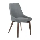 4 stole til stuen Lavet af stof i forskellige farver og træ - vanilje Viadurini