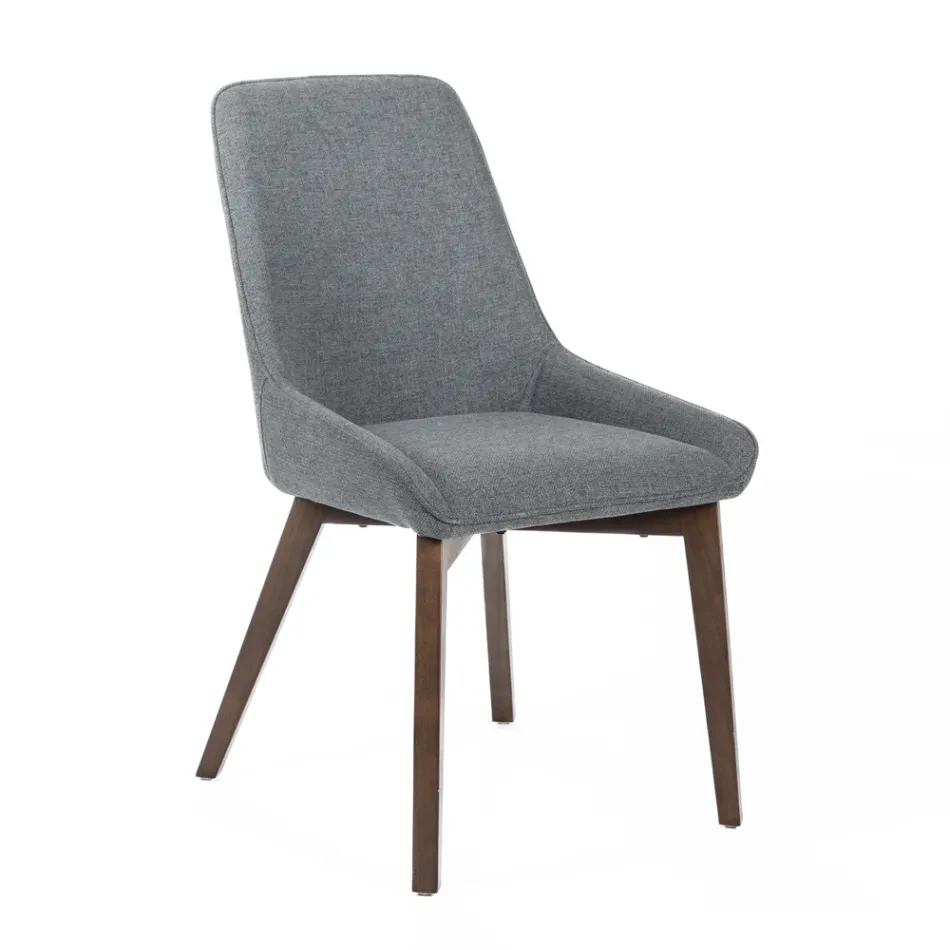 4 stole til stuen Lavet af stof i forskellige farver og træ - vanilje Viadurini