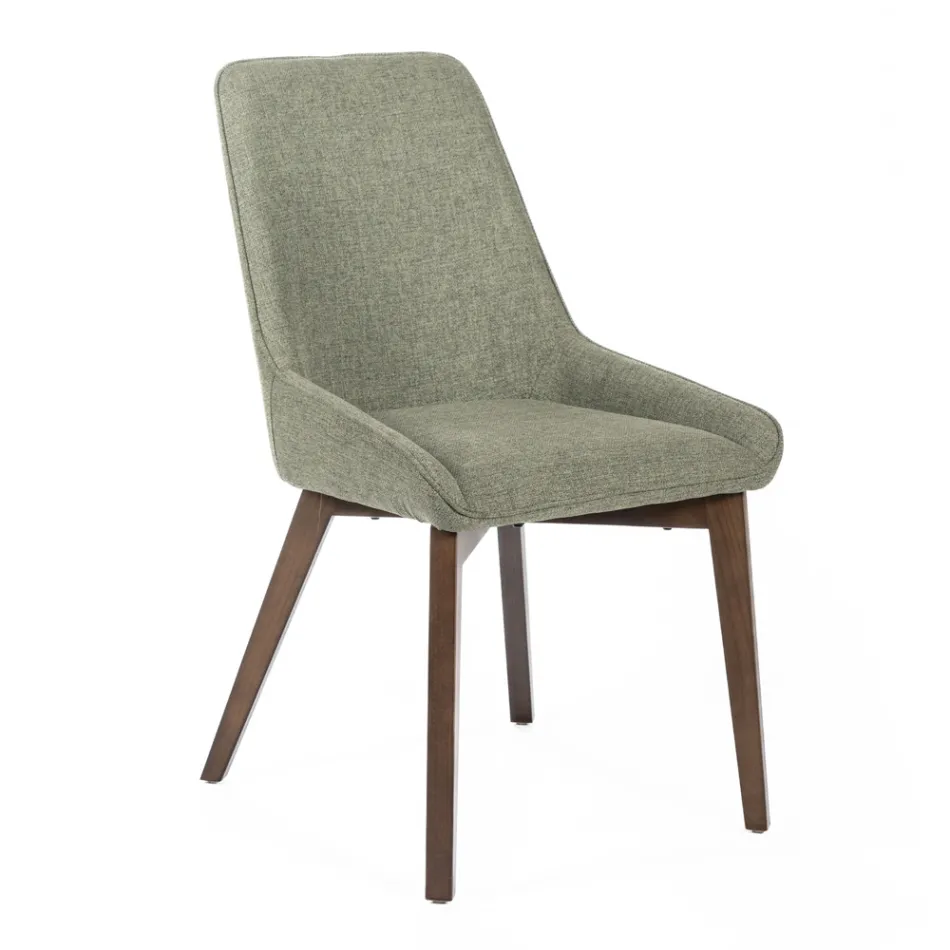 4 stole til stuen Lavet af stof i forskellige farver og træ - vanilje Viadurini