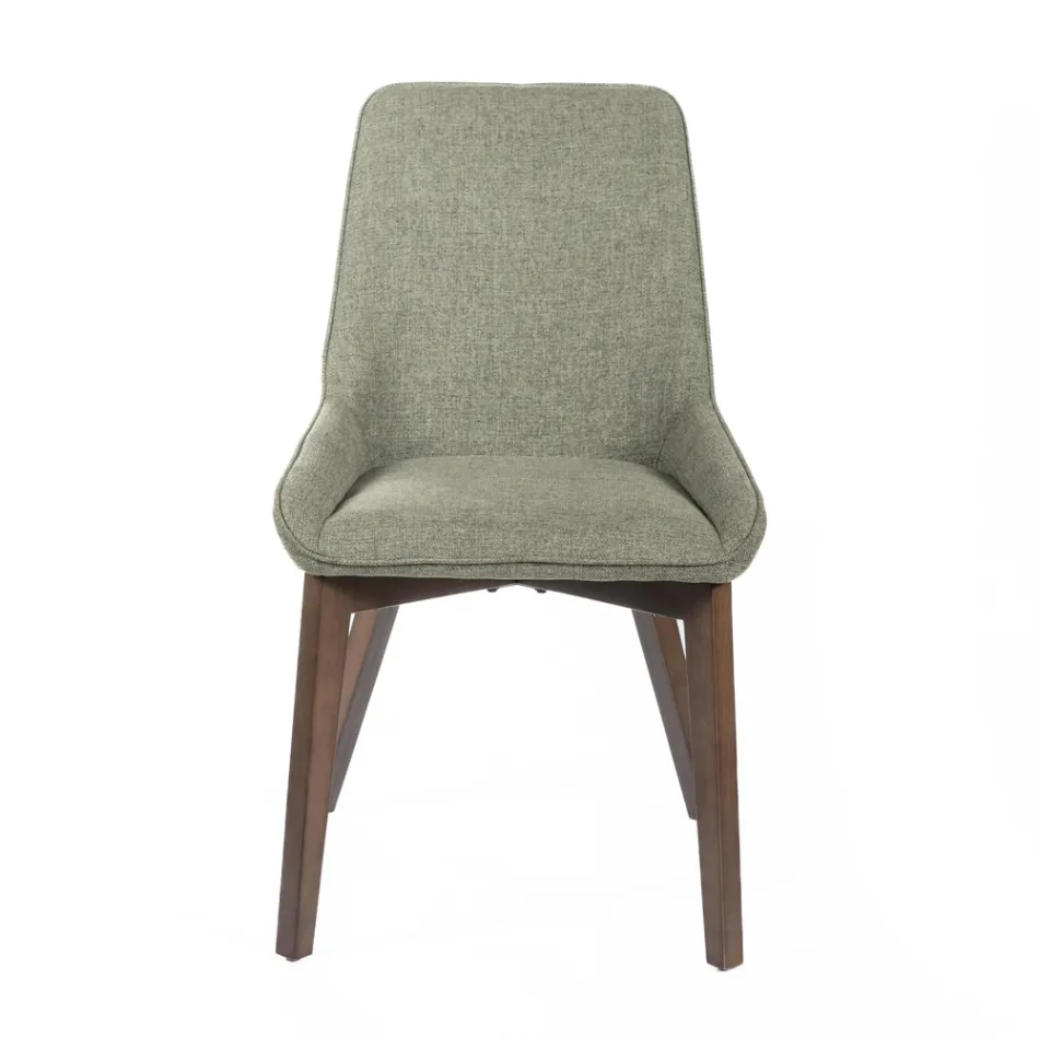 4 stole til stuen Lavet af stof i forskellige farver og træ - vanilje Viadurini