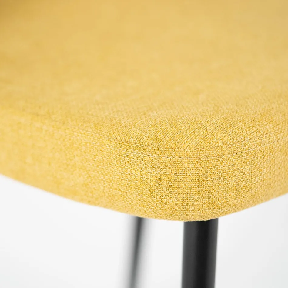 4 Stuestole Fremstillet af Stof af Forskellige Farver og Metal - Tuberose Viadurini