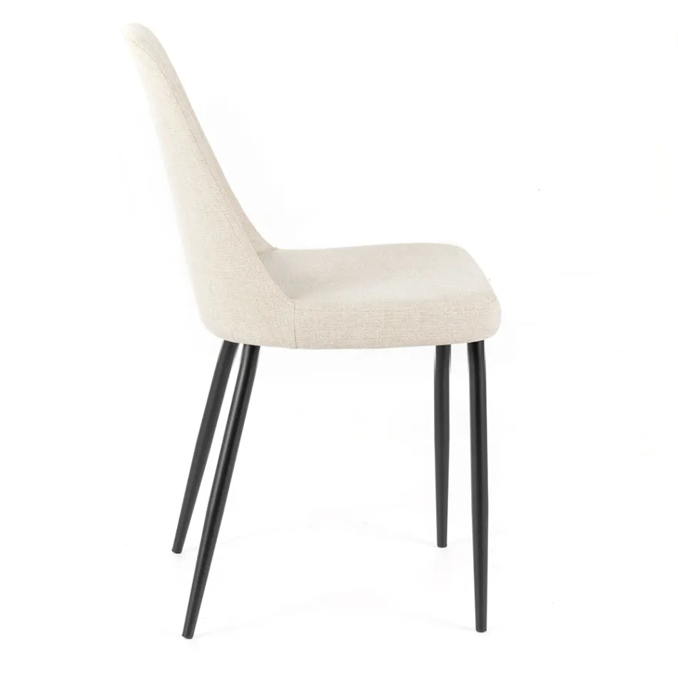 4 Stuestole Fremstillet af Stof af Forskellige Farver og Metal - Tuberose Viadurini