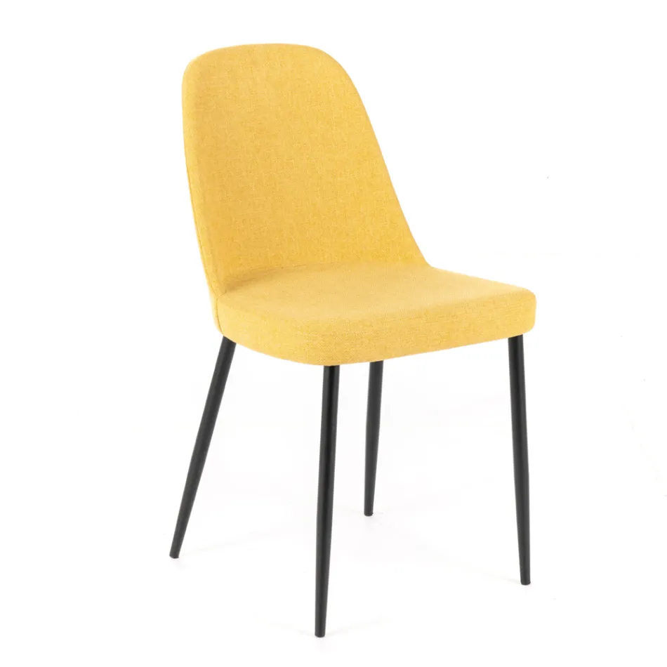 4 Stuestole Fremstillet af Stof af Forskellige Farver og Metal - Tuberose Viadurini