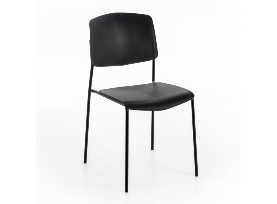 4 stole lavet med polypropylen sæde af forskellige finish og metal - Daiquiri Viadurini