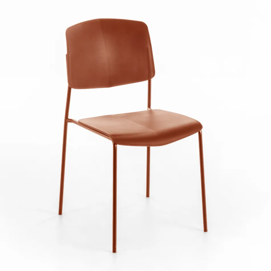 4 stole lavet med polypropylen sæde af forskellige finish og metal - Daiquiri Viadurini