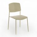 4 stole lavet med polypropylen sæde af forskellige finish og metal - Daiquiri