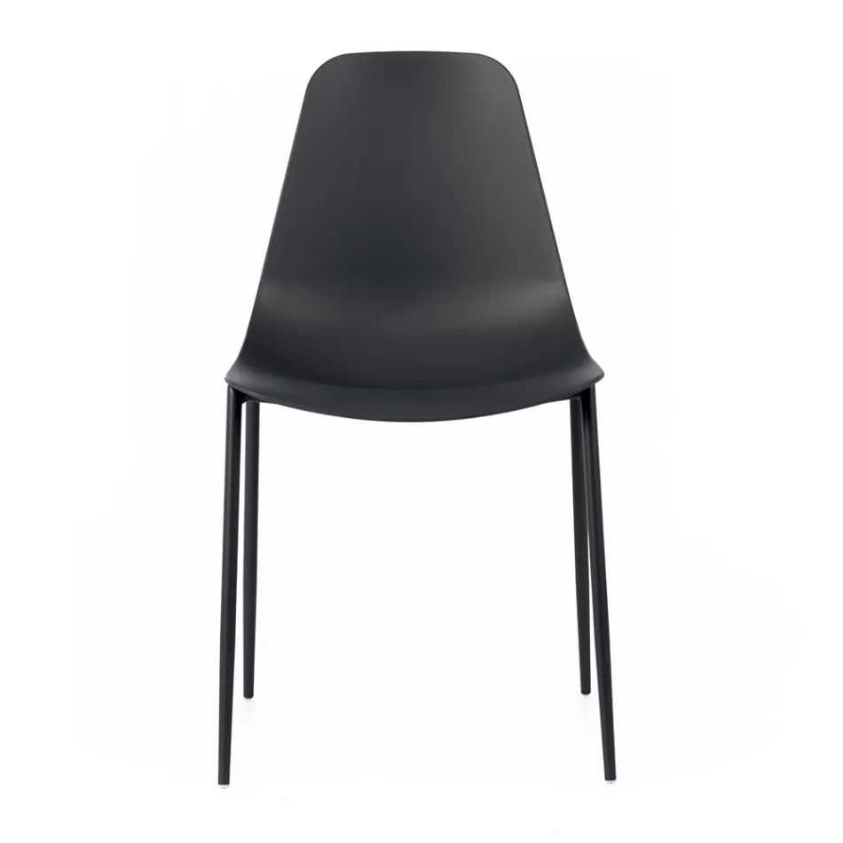 4 stole lavet med polypropylen sæde og metalben - Mary Viadurini