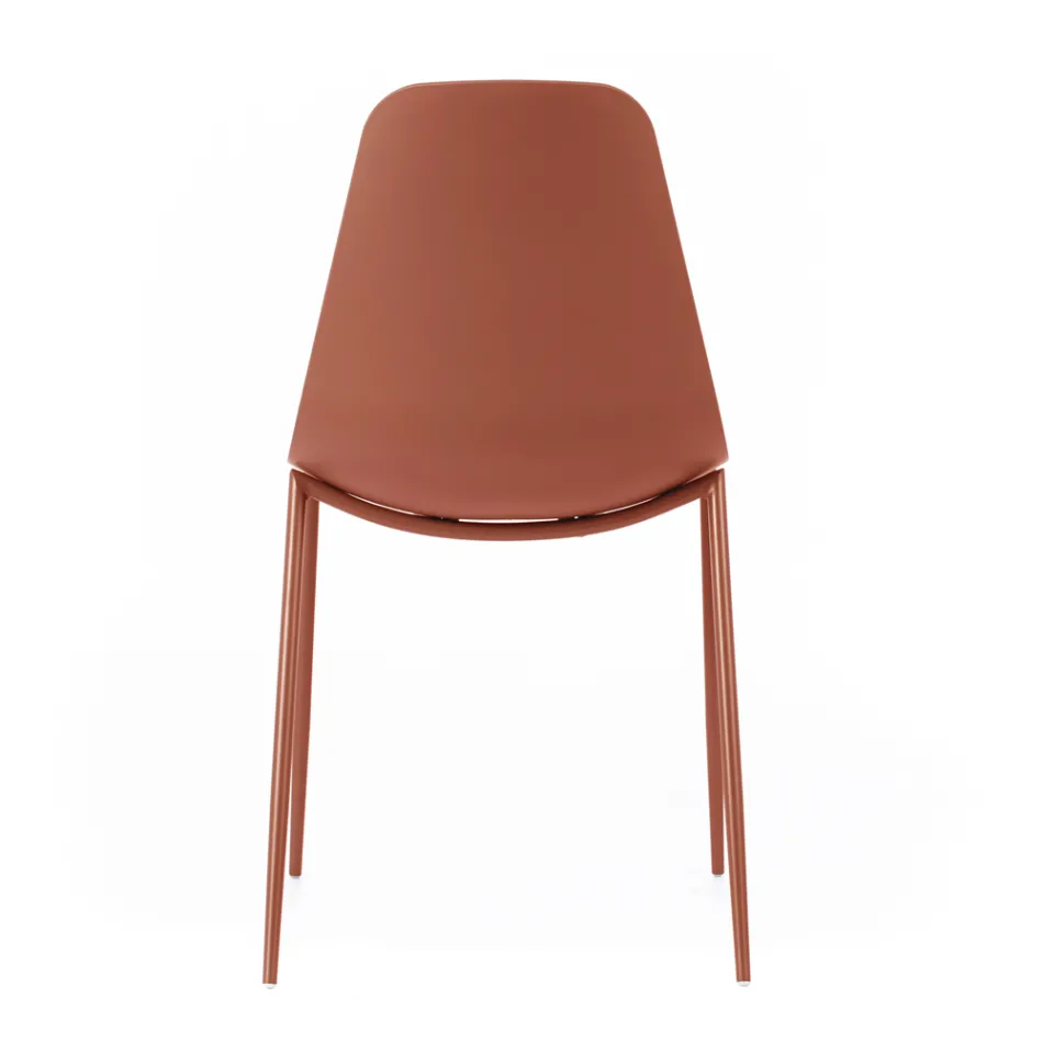 4 stole lavet med polypropylen sæde og metalben - Mary Viadurini