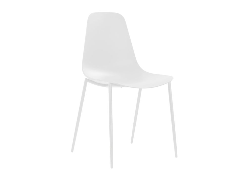 4 stole lavet med polypropylen sæde og metalben - Mary Viadurini