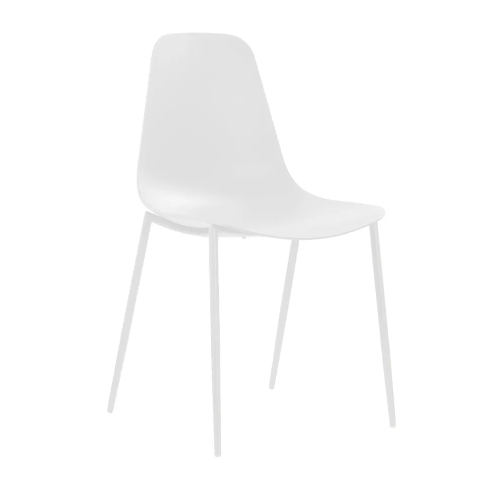 4 stole lavet med polypropylen sæde og metalben - Mary Viadurini