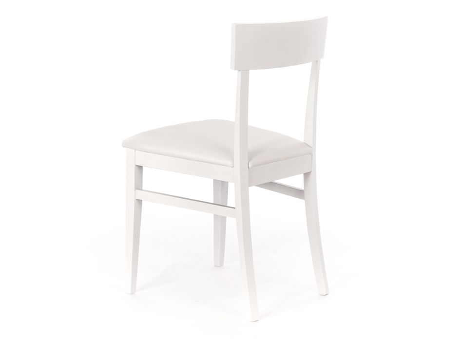 4 stole lavet med imiteret læder sæde, struktur og ben i lakeret træ - Taikiri Viadurini