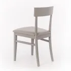 4 stole lavet med imiteret læder sæde, struktur og ben i lakeret træ - Taikiri Viadurini