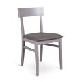4 stole lavet med imiteret læder sæde, struktur og ben i lakeret træ - Taikiri