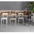 4 stole lavet med imiteret læder sæde, struktur og ben i lakeret træ - Taikiri Viadurini