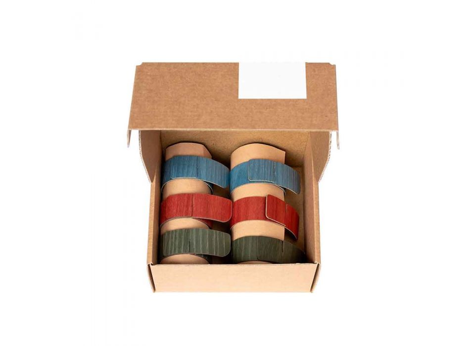 6 design servietringe i forskellige farver lavet i Italien - potte