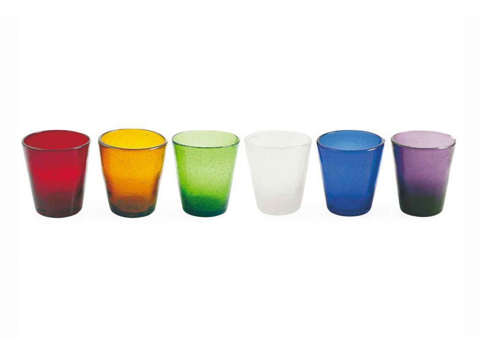 6 briller Water Craft Service af farvet blæst glas - Yucatan Viadurini
