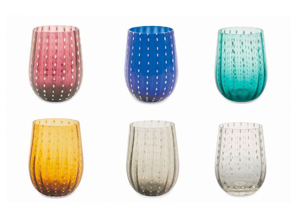 6 farvede og moderne glasbriller til elegant vandforsyning - Persien