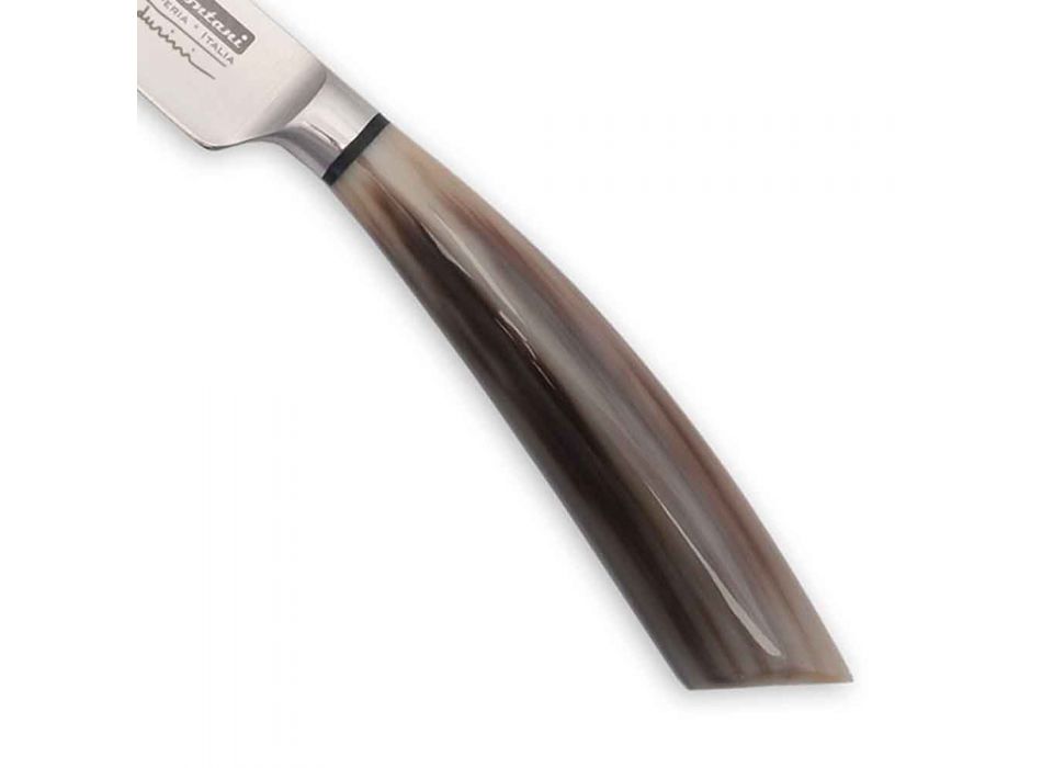 6 håndlavede bøfknive i horn eller træ fremstillet i Italien - Zuzana
