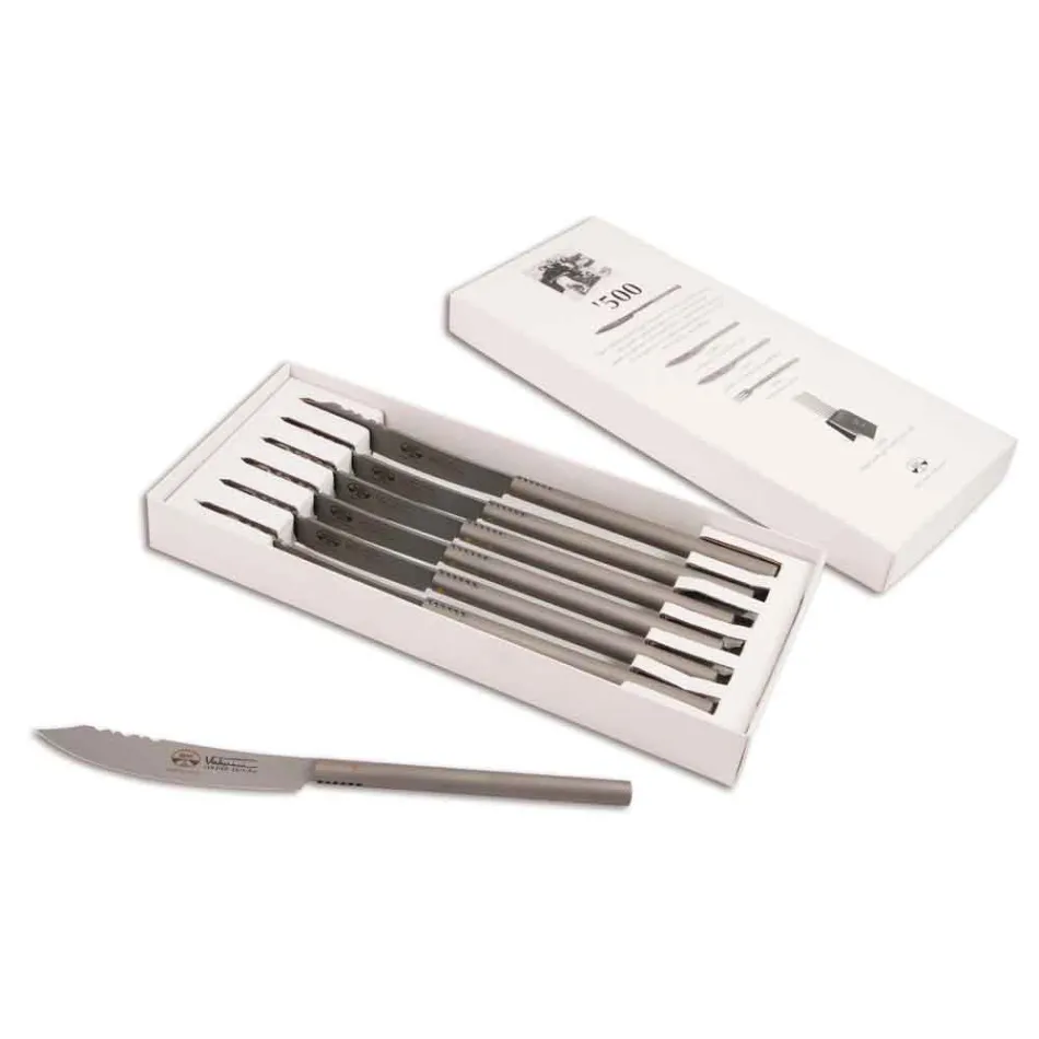 6 bordknive '500 med glat Berti-kniv eksklusivt til Viadurni - Duno Viadurini