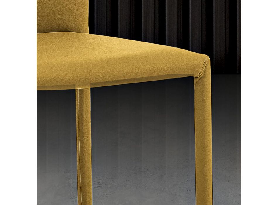 6 stabelbare stole i farvet øko-læder moderne design til stuen - Merida