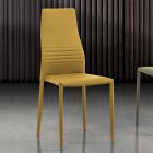 6 stabelbare stole i farvet øko-læder moderne design til stuen - Merida Viadurini
