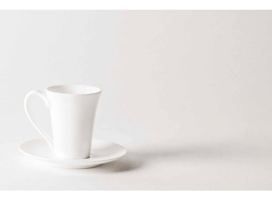 6 porcelænskaffe kopper med kaffekande og sukker skål - Romilda