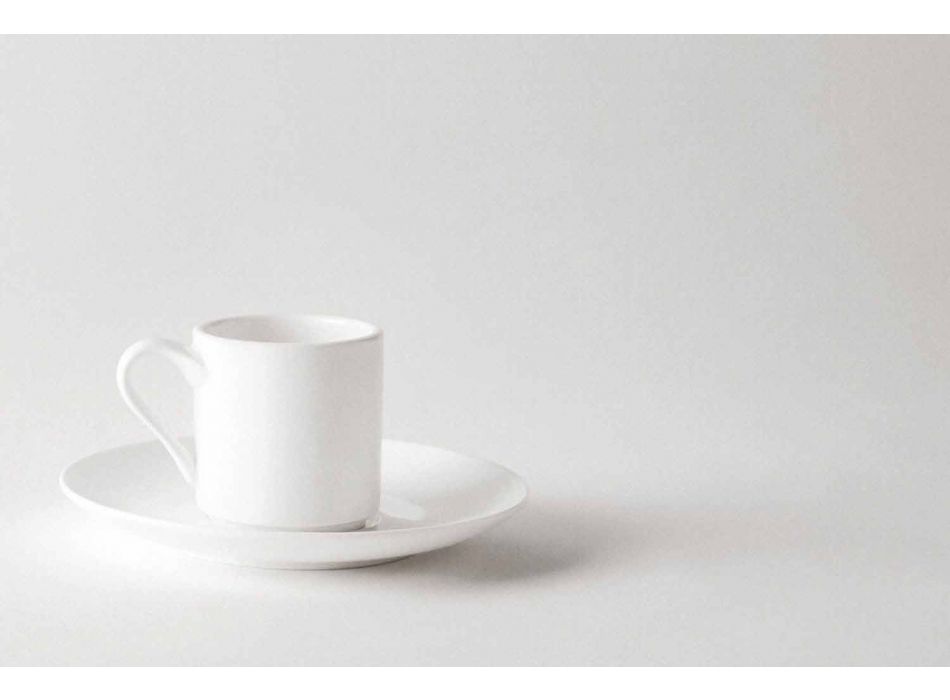 6 porcelænskaffe kopper med kaffekande og sukker skål - Romilda Viadurini