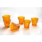 6 kaffekopper krøllede briller i farvet designglas - Sarabi Viadurini