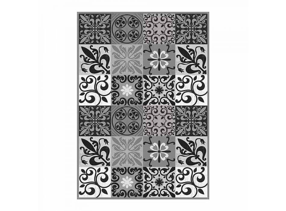 6 elegante placemats i Pvc og polyester med sort eller gråt mønster - Pita