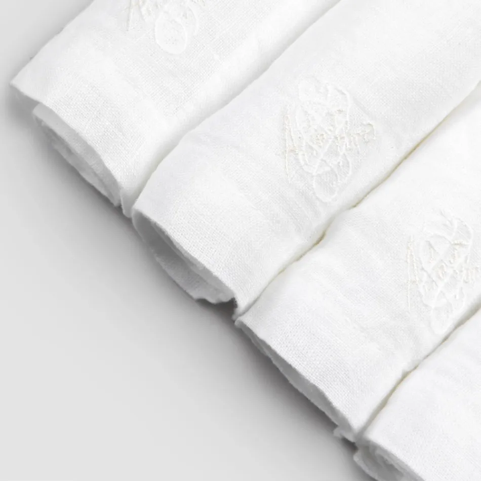 6 lette hørservietter med italiensk luksusdekoration af høj kvalitet - Virtu Viadurini