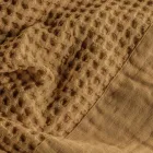 Honeycomb hættebadekåbe i bomuld med linnedflæser - plys Viadurini