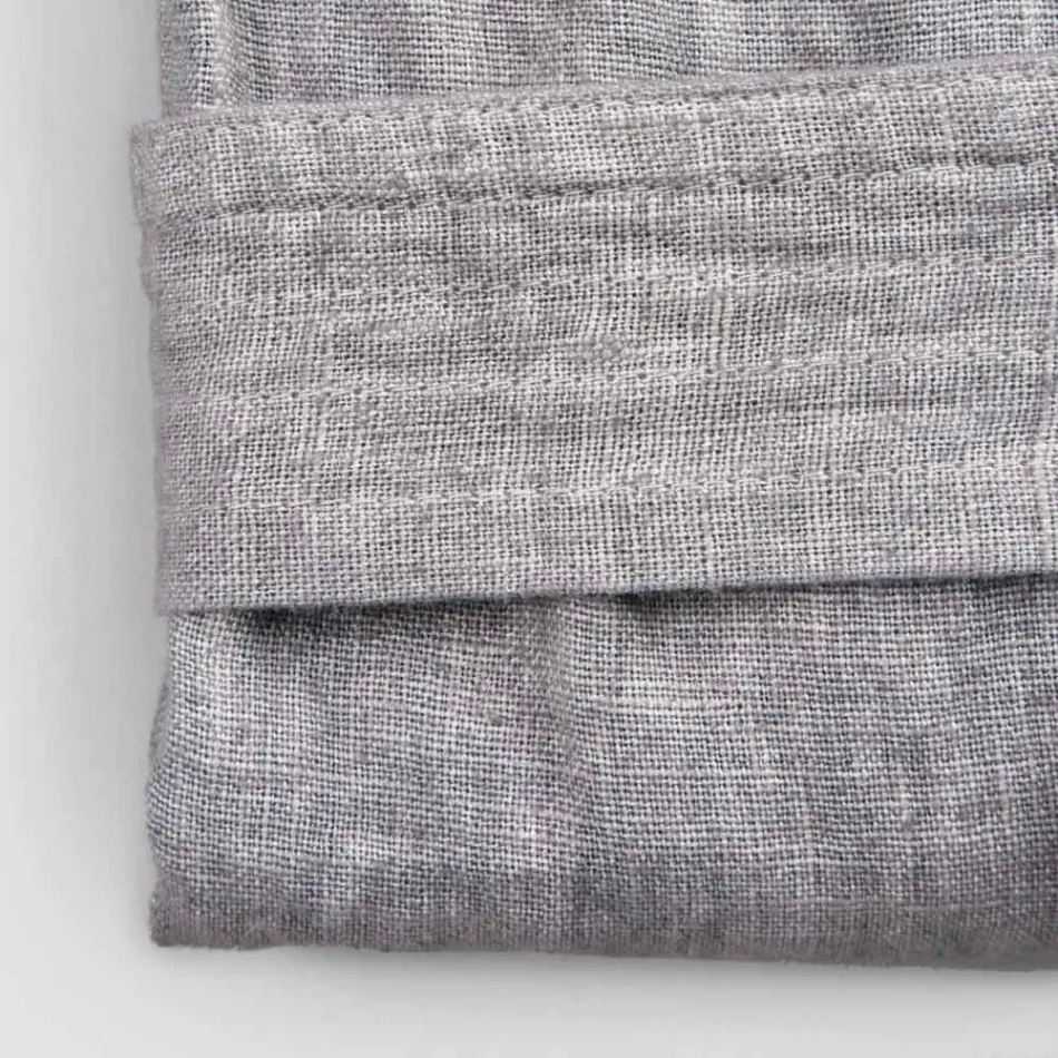 Luksus tung linned badekåbe med hætte Made in Italy - Palace Viadurini