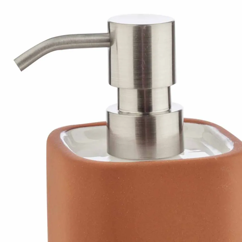 Fritstående tilbehør til badeværelset i terrakotta og hvid keramik - terrakotta Viadurini