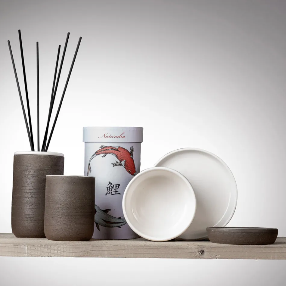 Badeværelsestilbehør i hvidt ildfast ler lavet i Italien - Antonella Viadurini