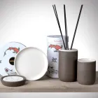 Badeværelsestilbehør i hvidt ildfast ler lavet i Italien - Antonella Viadurini