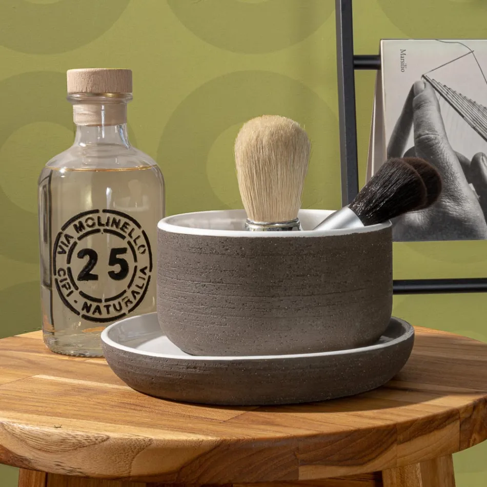 Badeværelsestilbehør i hvidt ildfast ler lavet i Italien - Antonella Viadurini