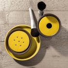 Badeværelsestilbehør i gult ildfast ler lavet i Italien - Antonella Viadurini