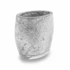 Badeværelsetilbehør i harpiks overtrukket i sølvblad - argentinsk Viadurini