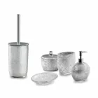 Badeværelsetilbehør i harpiks overtrukket i sølvblad - argentinsk Viadurini