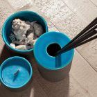 Moderne badeværelsestilbehør i blåt ler lavet i Italien - Antonella Viadurini