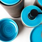 Moderne badeværelsestilbehør i Blue Clay Made in Italy - Antonella Viadurini