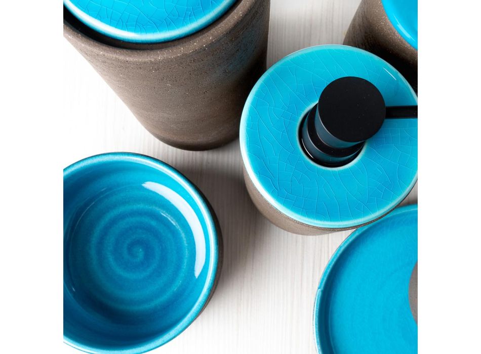 Moderne badeværelsestilbehør i Blue Clay Made in Italy - Antonella
