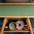 Grønt badeværelsestilbehør i ildfast ler lavet i Italien - Antonella Viadurini