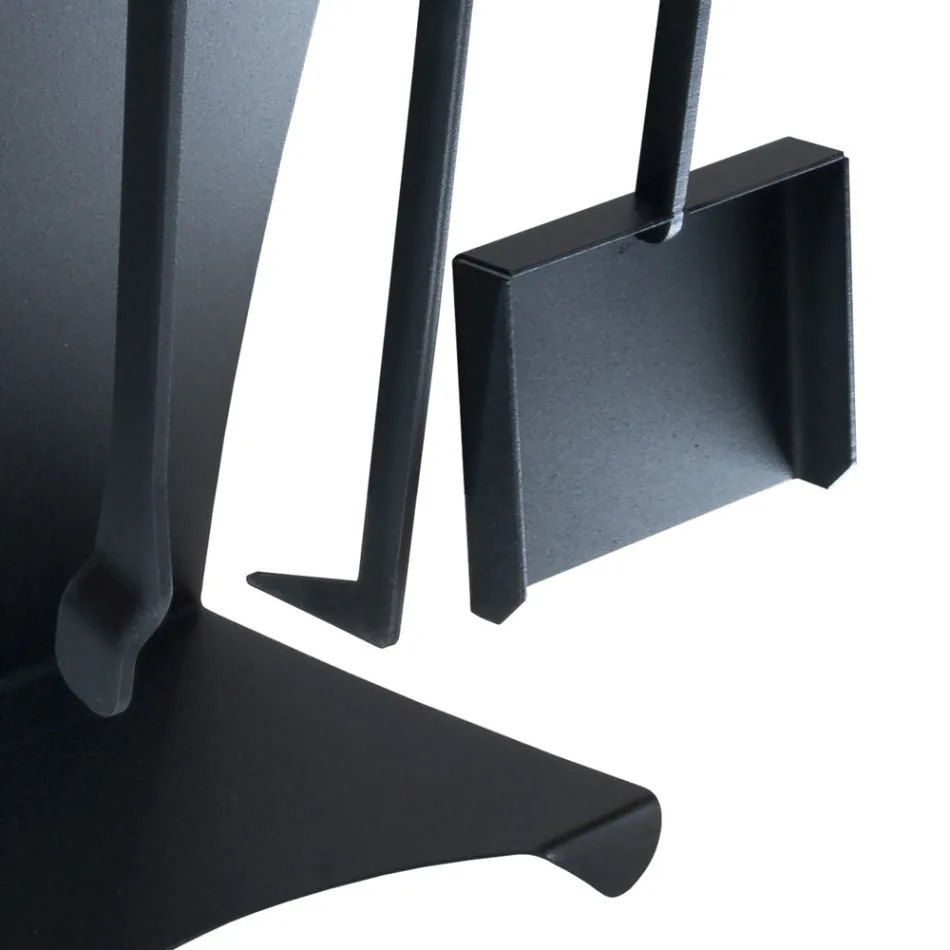 Pejsetilbehør i malet stål Fremstillet i Italien 3 stykker - Virgil Viadurini