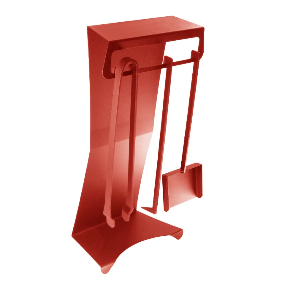 Pejsetilbehør i malet stål Fremstillet i Italien 3 stykker - Virgil Viadurini