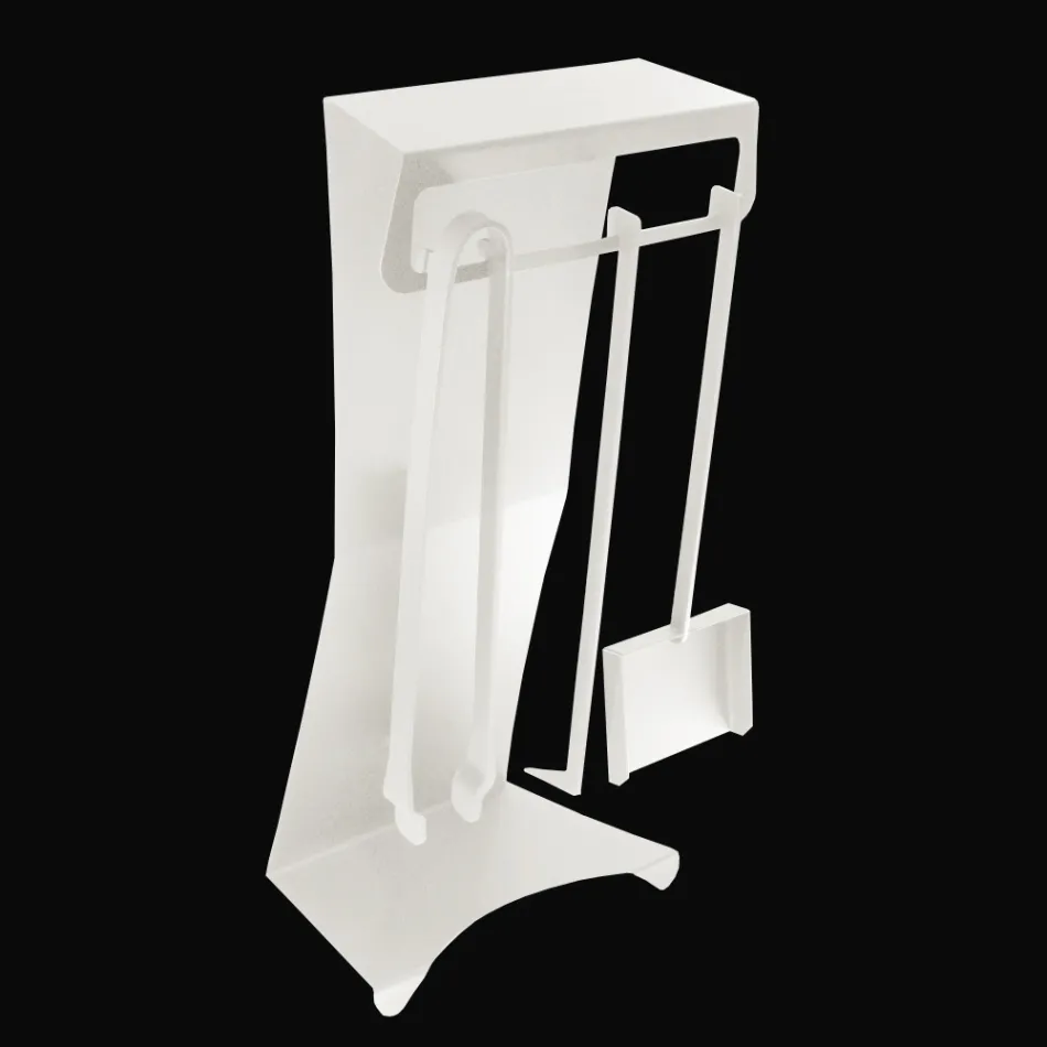 Pejsetilbehør i malet stål Fremstillet i Italien 3 stykker - Virgil Viadurini