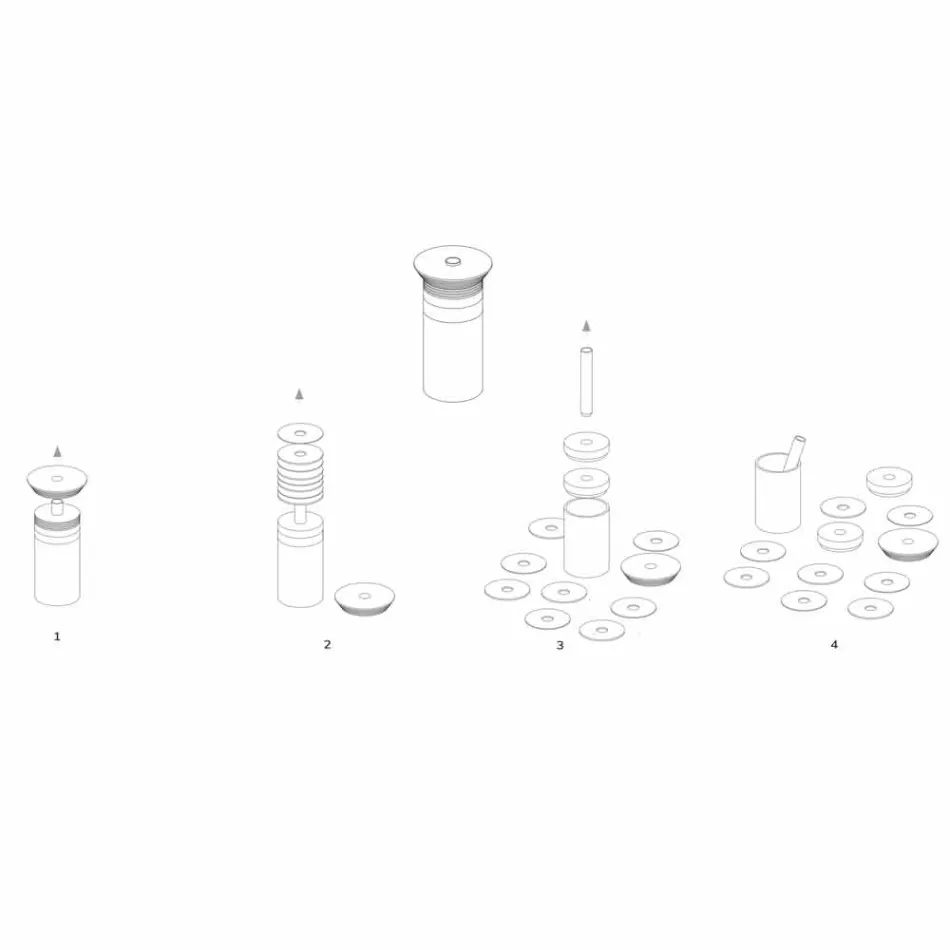 Aperitif tilbehør Cocktailinstrumenter i marmor, træ og stål - Norman Viadurini